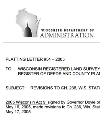 Wisconsin Department of Administration Letter